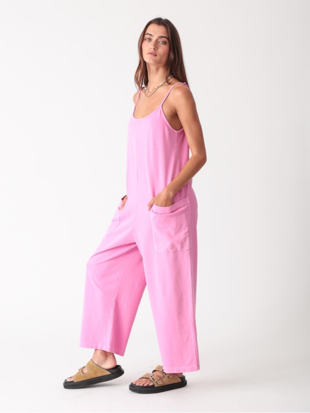 Electric & Rose Pink Wide-Leg Pocket Jumpsuit